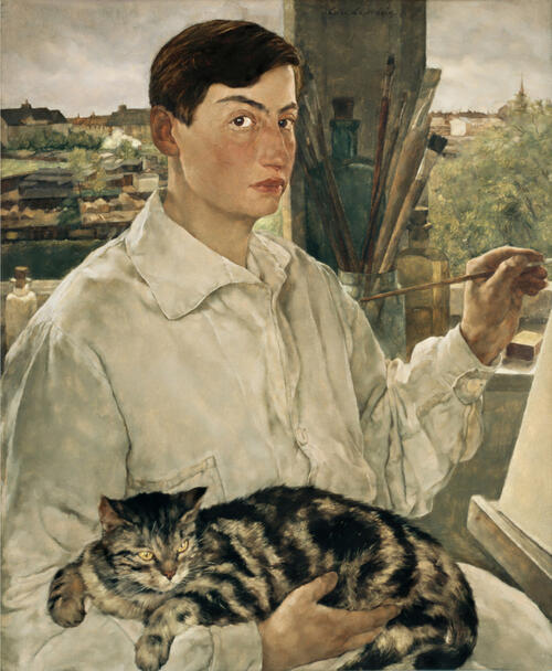 Lotte Laserstein, Self Portrait with a Cat, 1928 ©Leicester Museums & Galleries/Bridgeman Images/TT Photo: ©Leicester Museums & Galleries/Bridgeman Images/TT  Bildupphovsrätt 2023